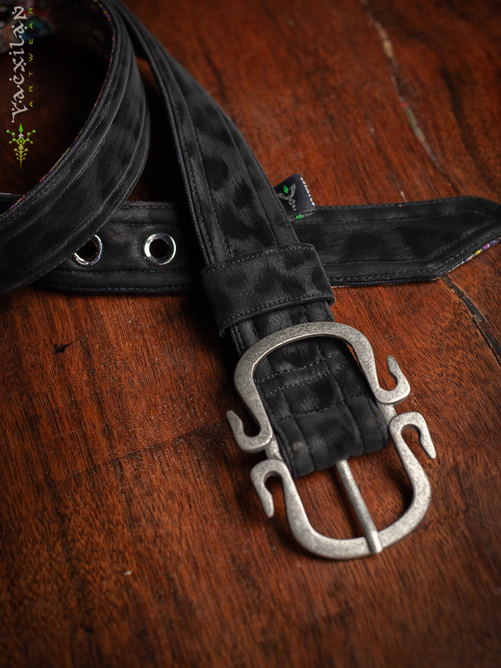 Belt / Fake Leather - BLAK LEOPARD Hook Buckle