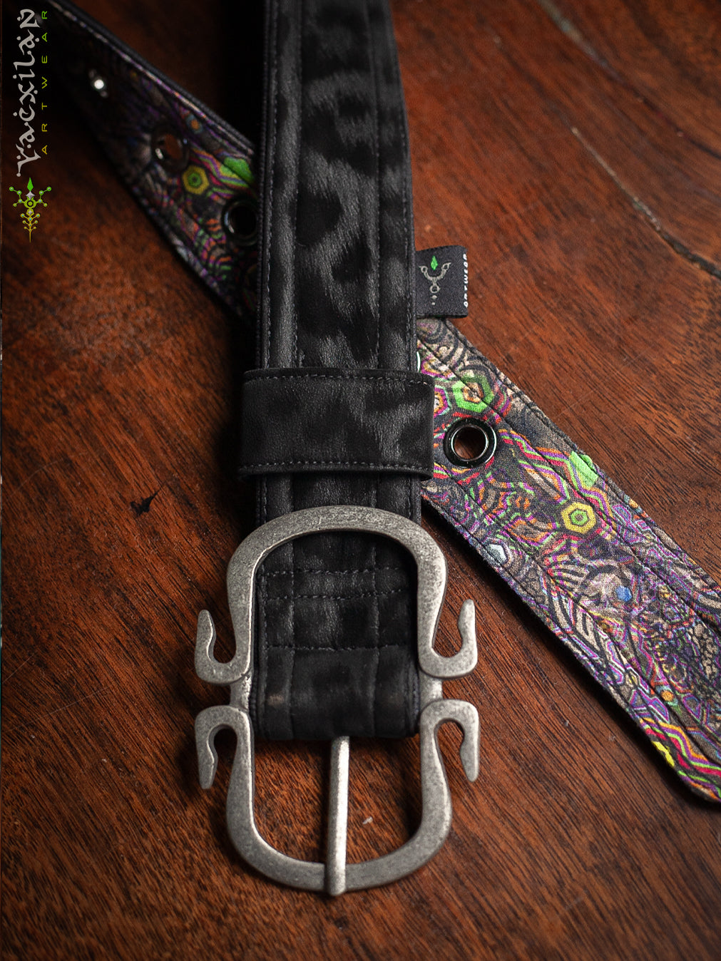Belt / Fake Leather - BLAK LEOPARD Hook Buckle