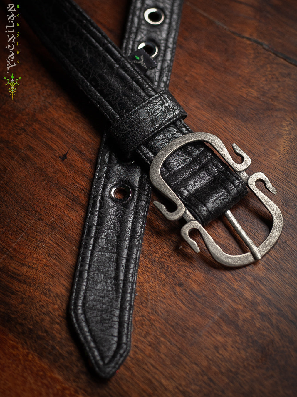 Belt / Fake Leather / - BLAK CROC Hook Buckle