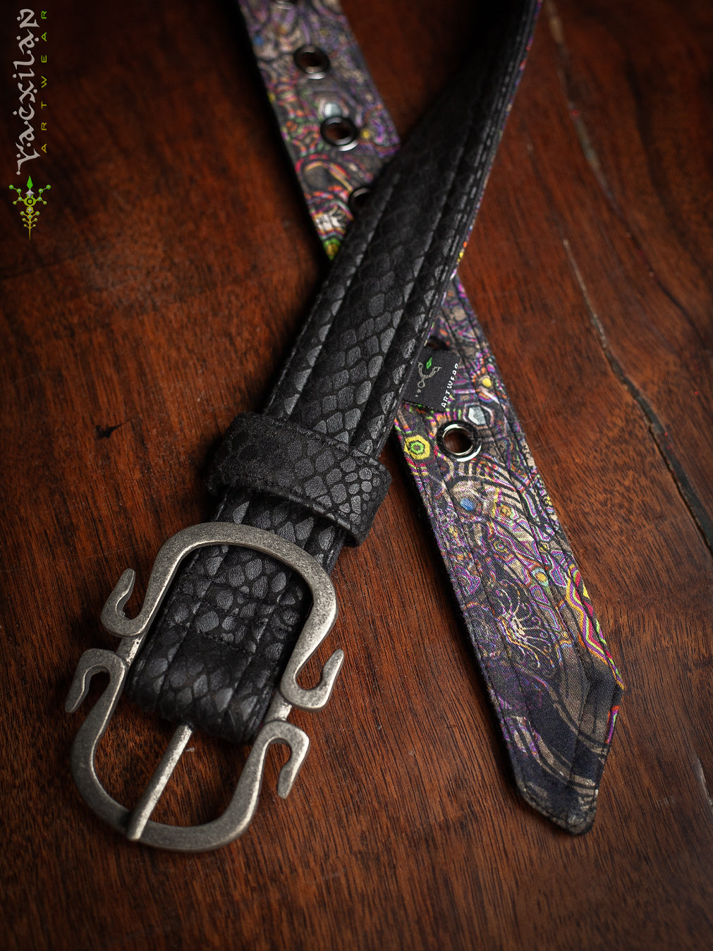 Belt / Fake Leather / - BLAK PYTHON Hook Buckle