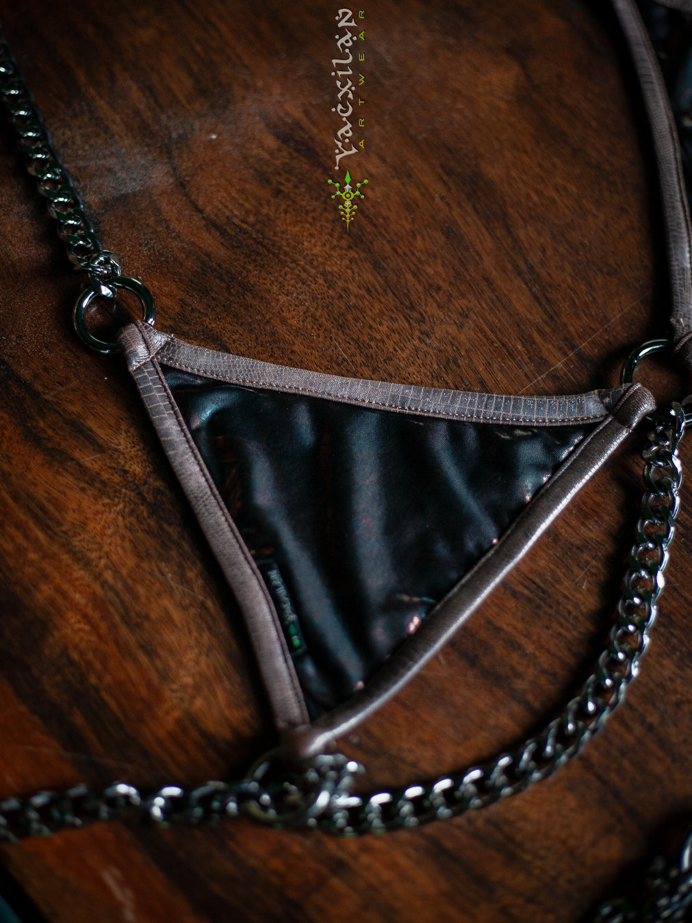 Swimsuit / Bikini Punk Chains - Holographic Licra Copper - ATLANTHEON