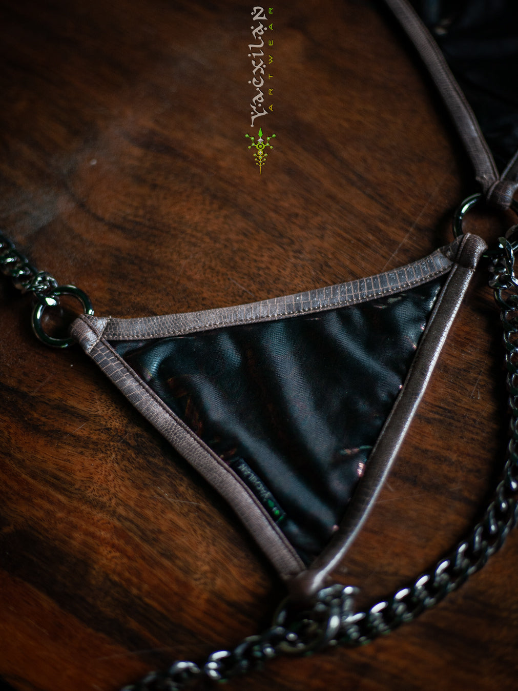 Swimsuit / Bikini Punk Chains - Holographic Licra Copper - ATLANTHEON