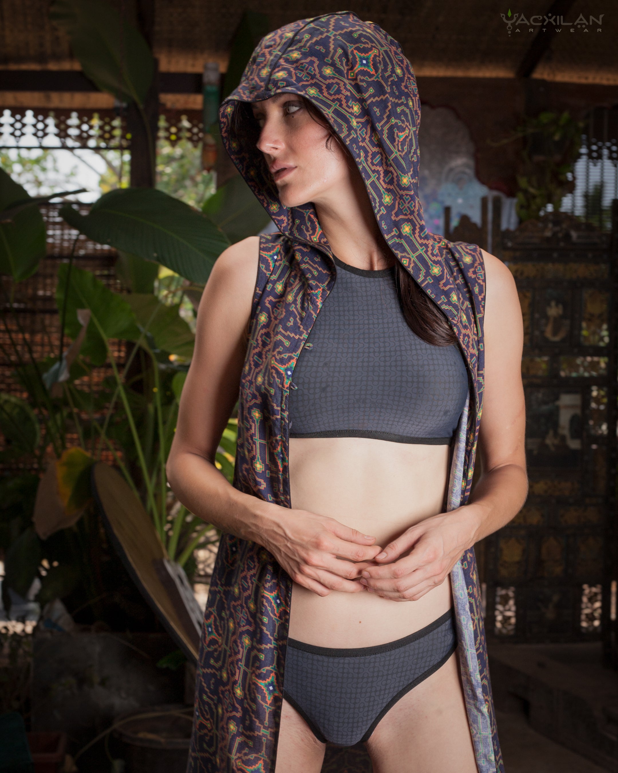 Hooded Long Dress / Viscose - AYAWASKA