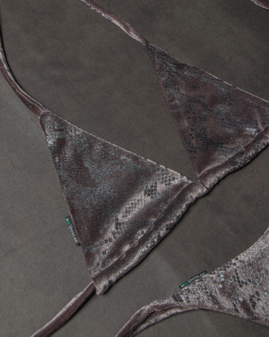 Swimsuit / Bikini Velvet Foil Kobra - SEPIA ASH