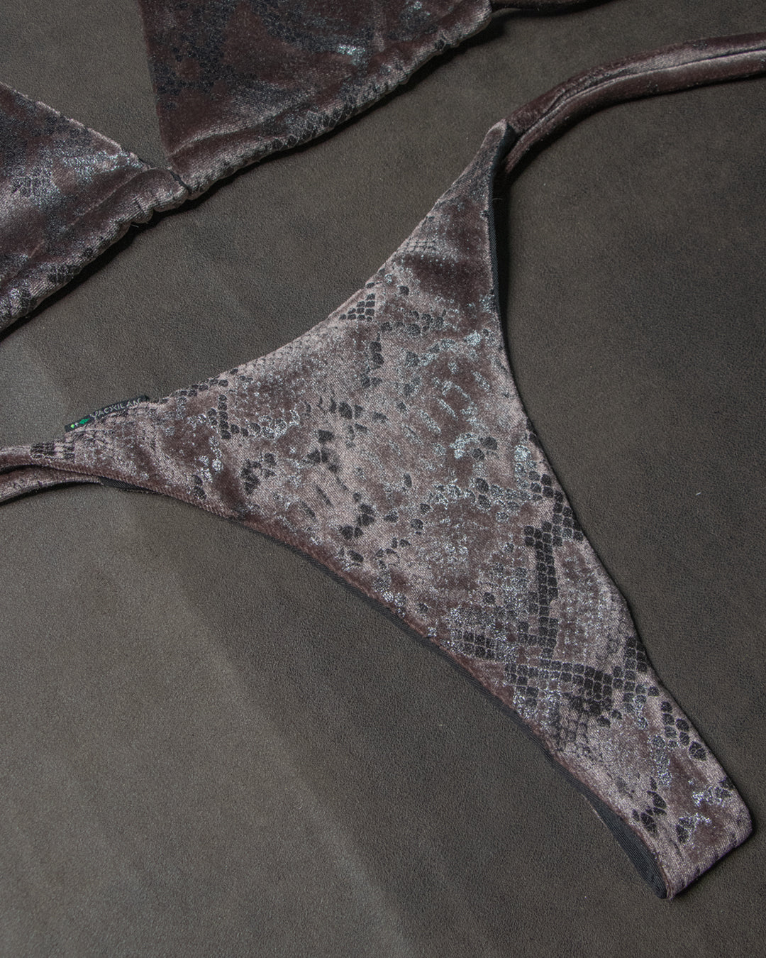 Swimsuit / Bikini Velvet Foil Kobra - SEPIA ASH