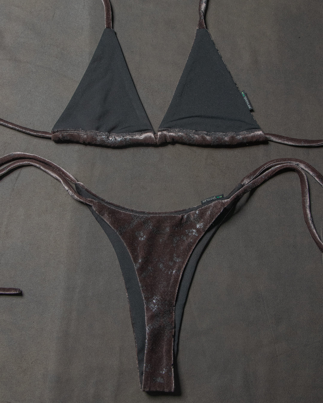 Swimsuit / Bikini Velvet Foil Kobra - SEPIA ASH