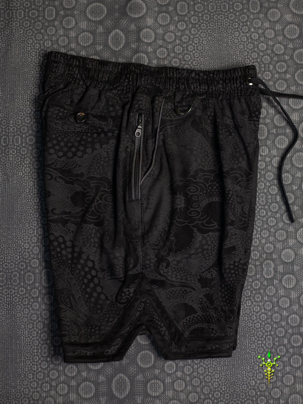 Boxing Short Black Mountain / Stretchy Swede Vintage -Black DRAGONS
