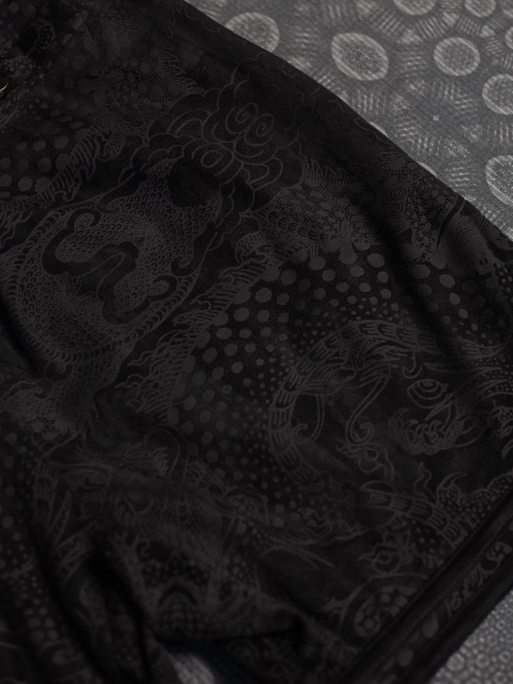 Boxing Short Black Mountain / Stretchy Swede Vintage -Black DRAGONS