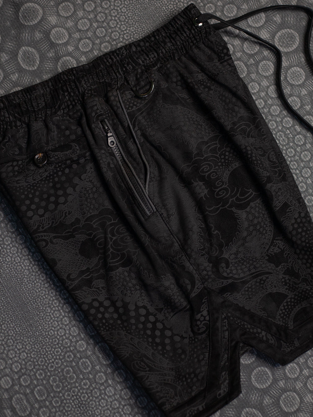 Boxing Short Black Mountain / Stretchy Swede Vintage -Black DRAGONS
