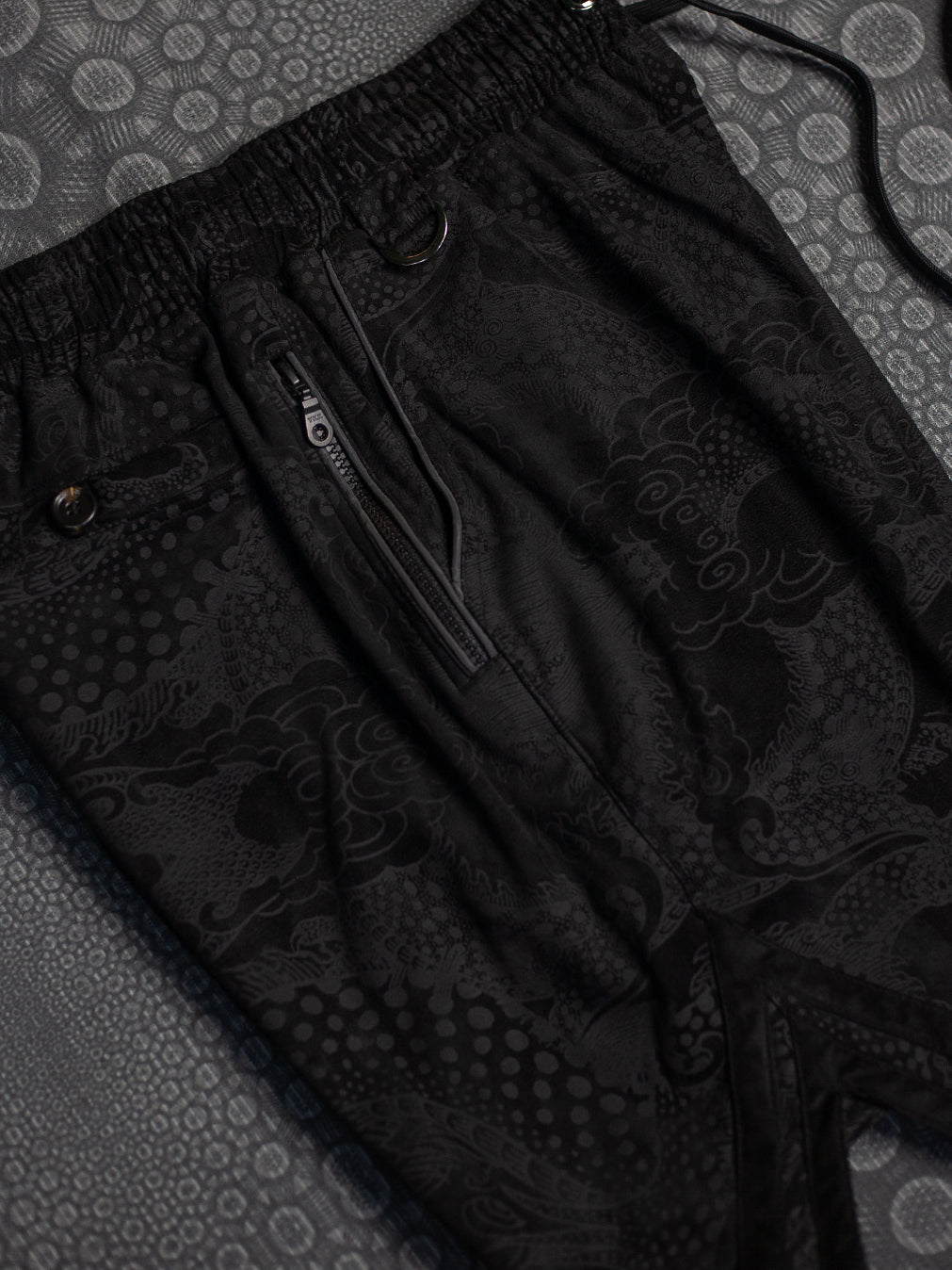 Boxing Short Black Mountain / Stretchy Swede Vintage -Black DRAGONS