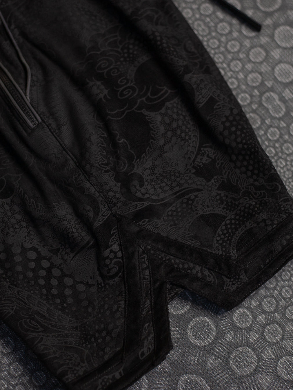 Boxing Short Black Mountain / Stretchy Swede Vintage -Black DRAGONS