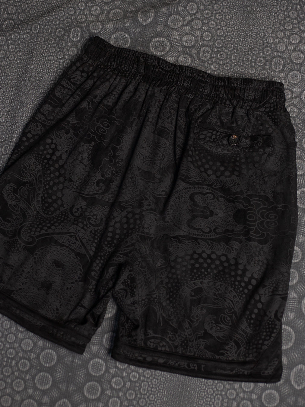 Boxing Short Black Mountain / Stretchy Swede Vintage -Black DRAGONS