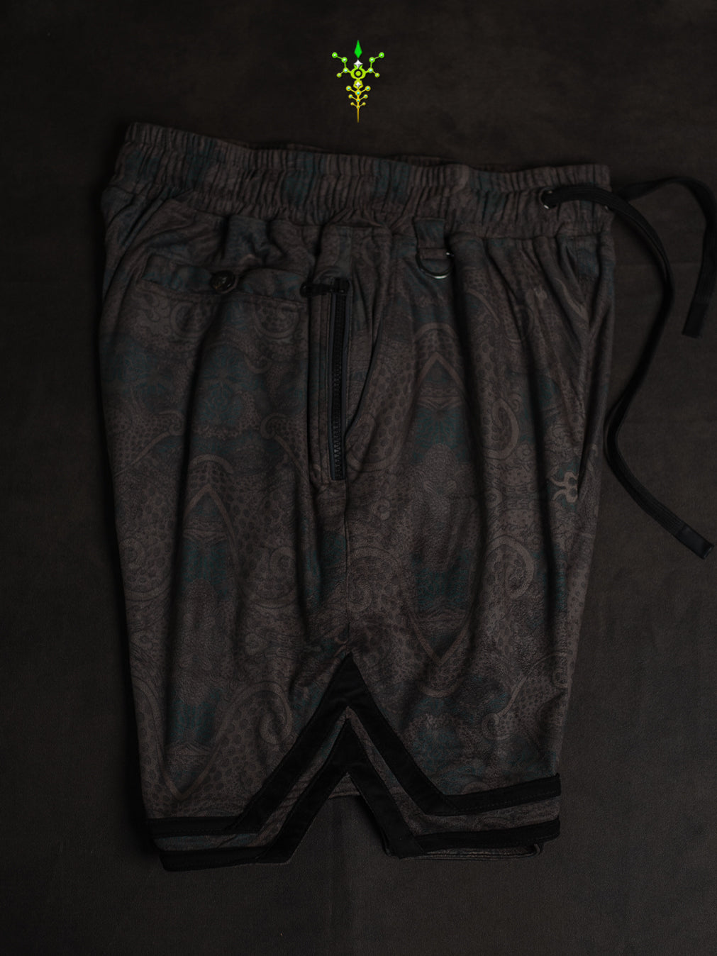 Boxing Short Black Mountain / Stretchy Swede Vintage - DRAGON CHASERS