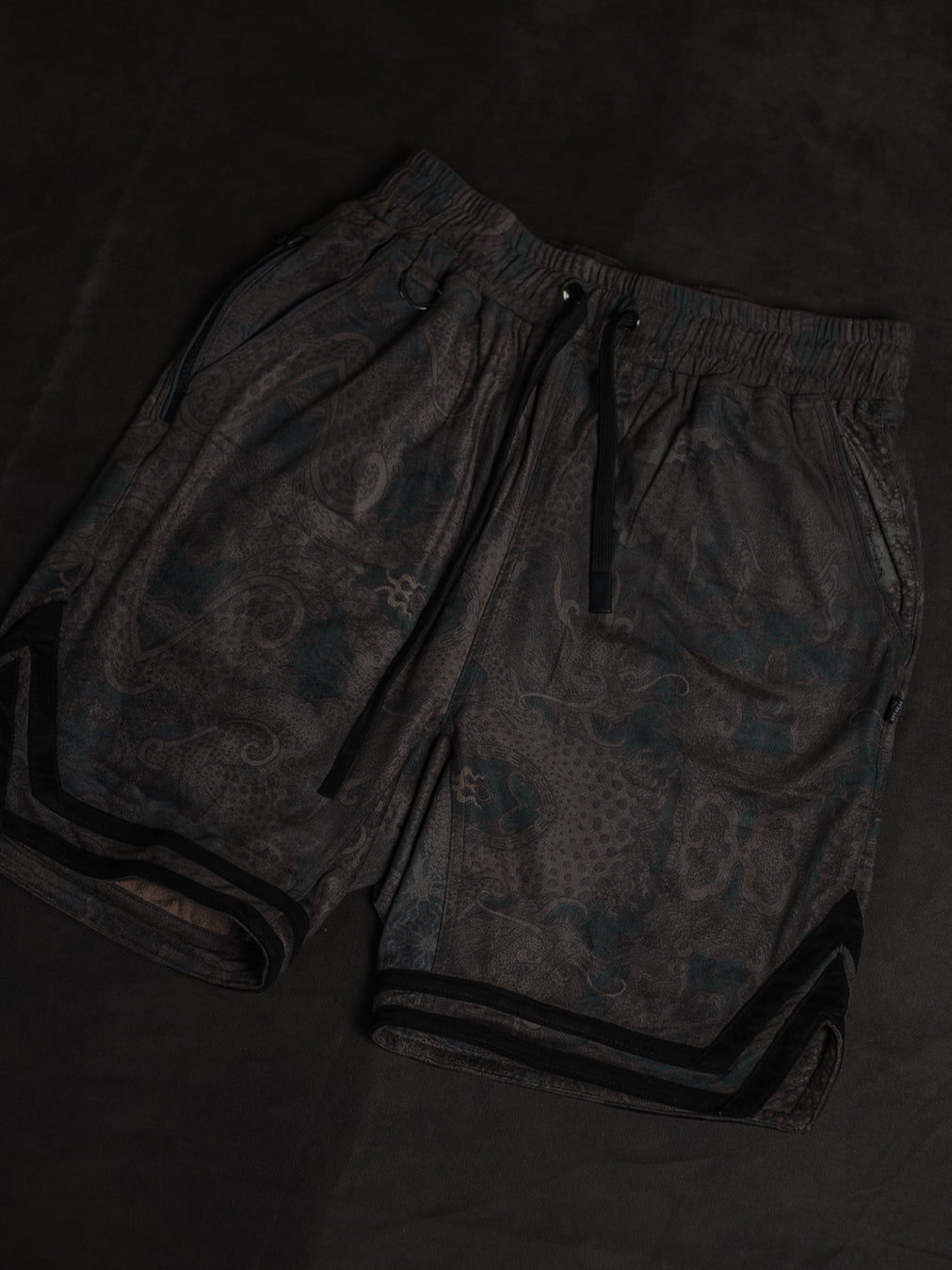 Boxing Short Black Mountain / Stretchy Swede Vintage - DRAGON CHASERS