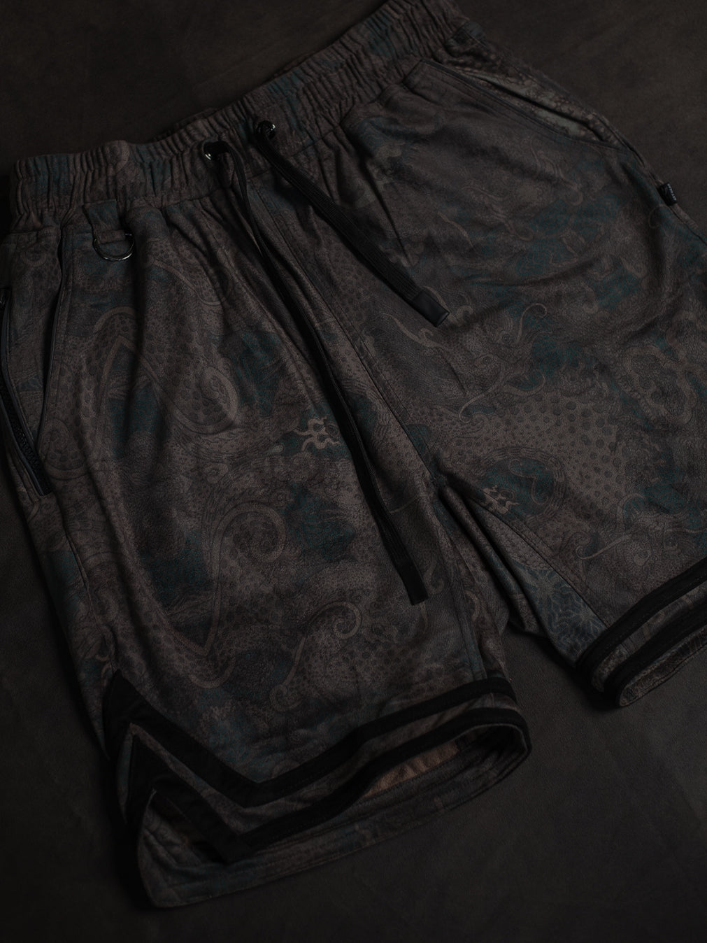 Boxing Short Black Mountain / Stretchy Swede Vintage - DRAGON CHASERS