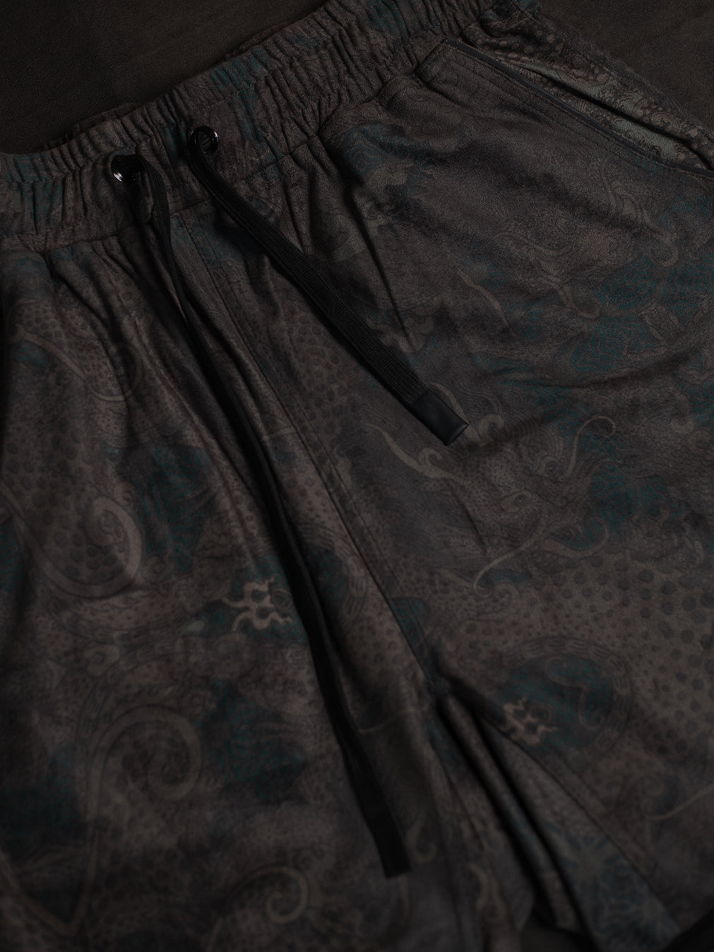 Boxing Short Black Mountain / Stretchy Swede Vintage - DRAGON CHASERS