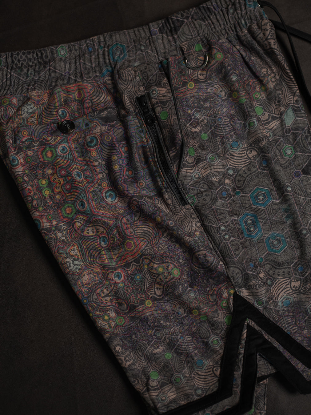 Boxing Short Black Mountain / Stretchy Swede Vintage - PSYCHEDELIKA