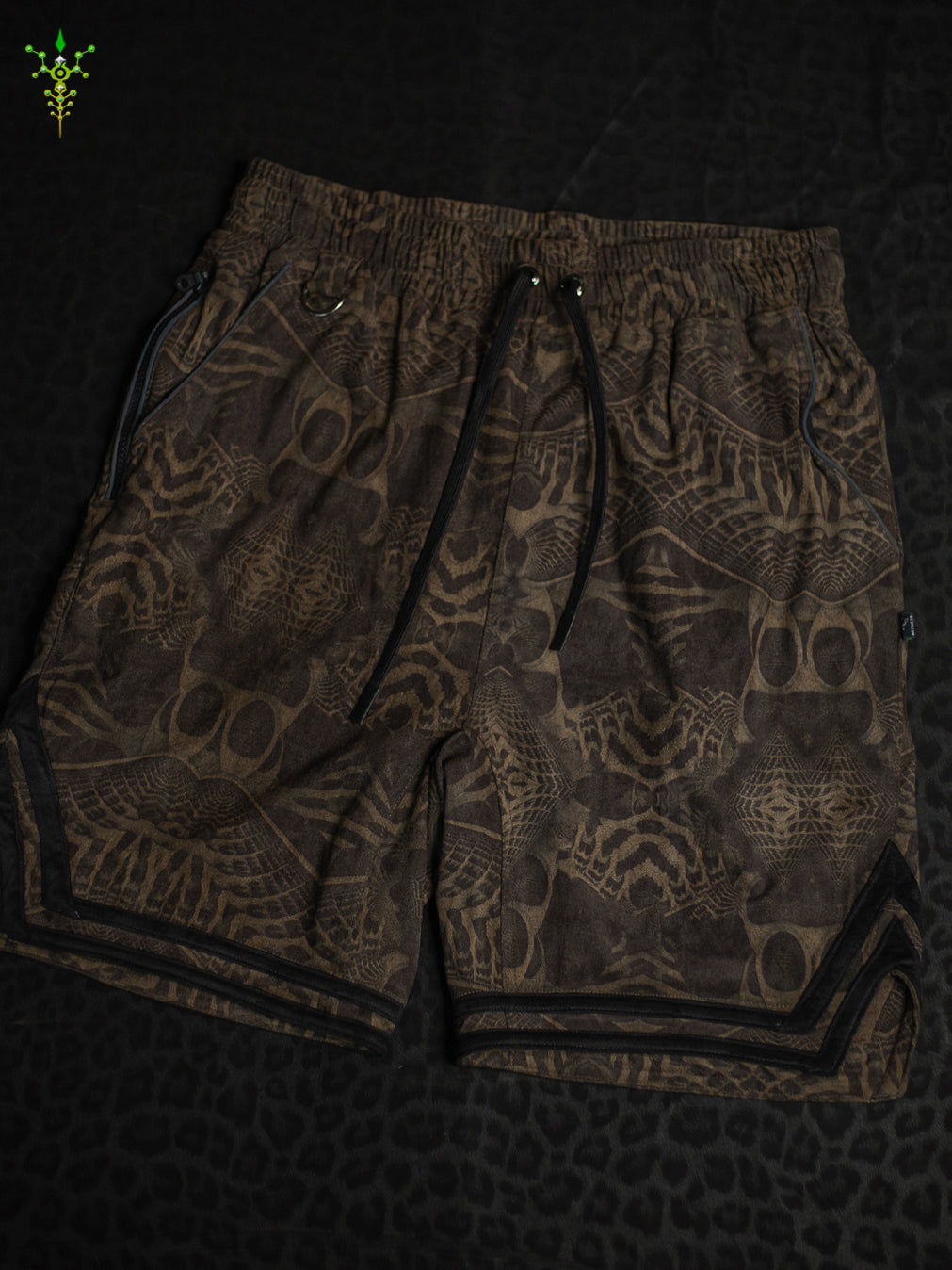 Bossking Shorts Black Mountains / Stretchy Swede Vintage - SANDOKANER