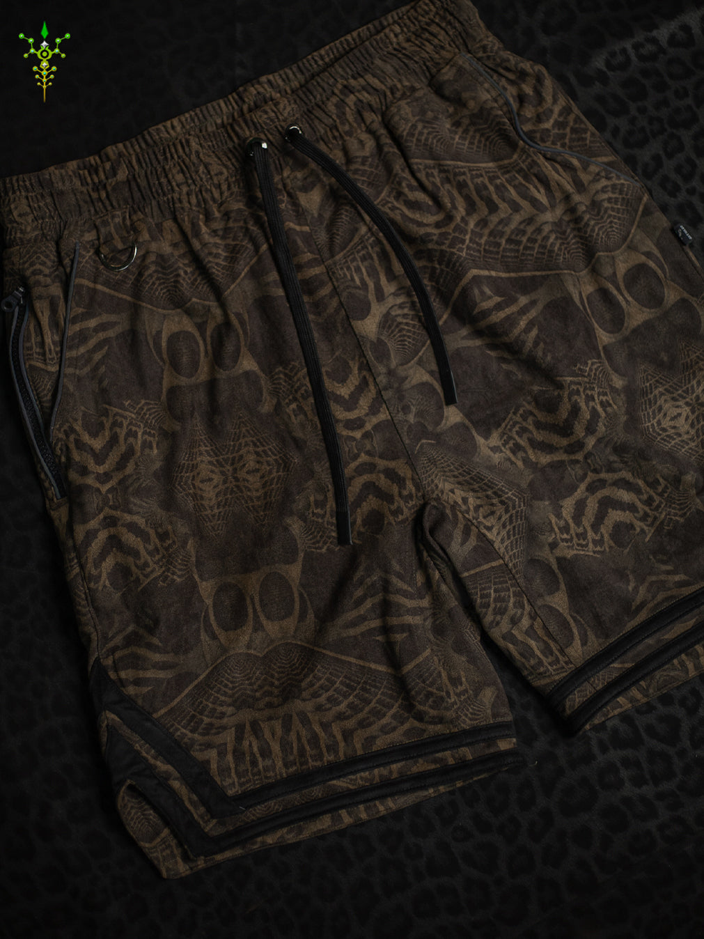 Bossking Shorts Black Mountains / Stretchy Swede Vintage - SANDOKANER