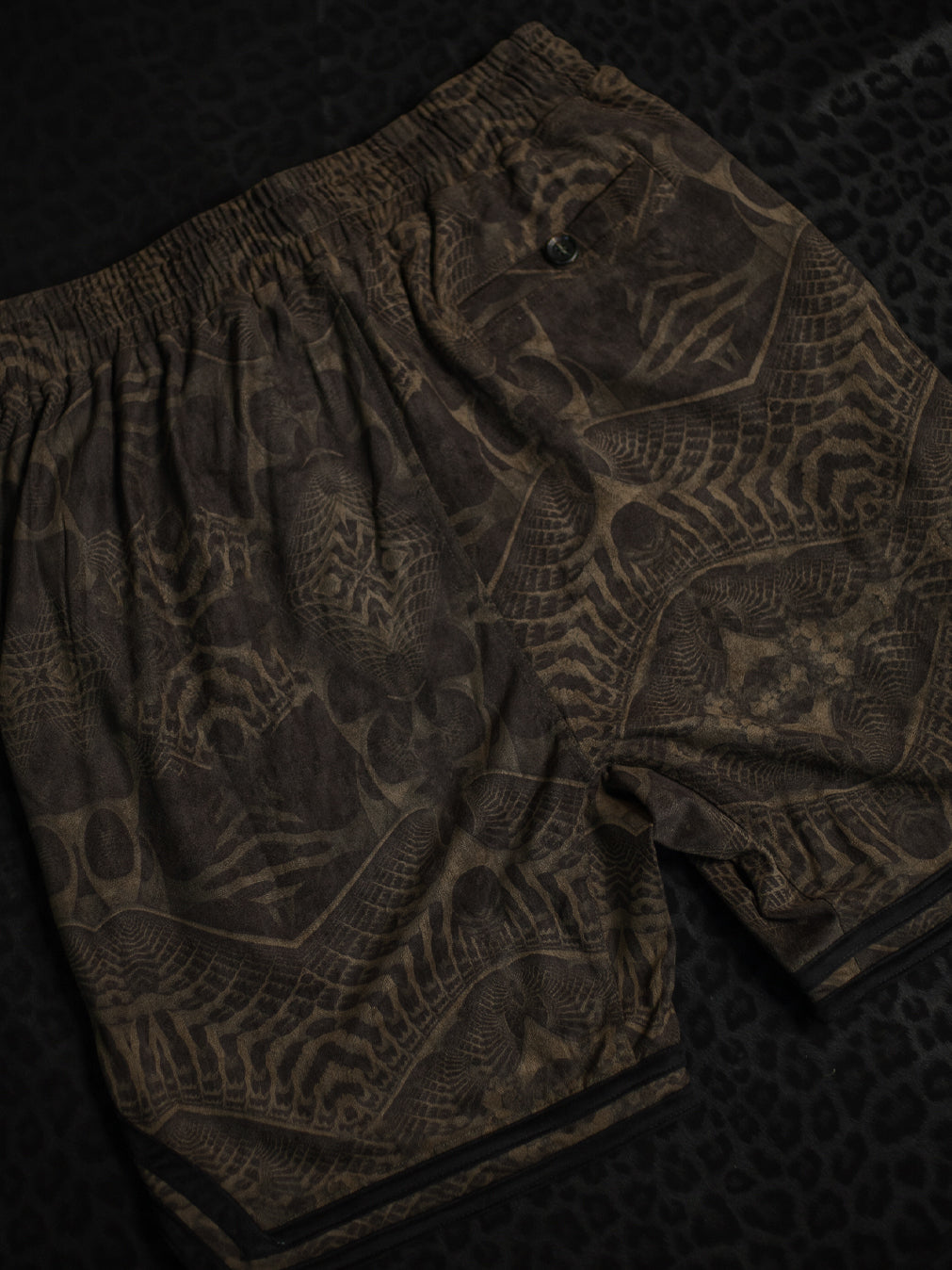 Bossking Shorts Black Mountains / Stretchy Swede Vintage - SANDOKANER