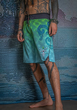 Boardshort Men / Fast Dry - Green KRAKEN