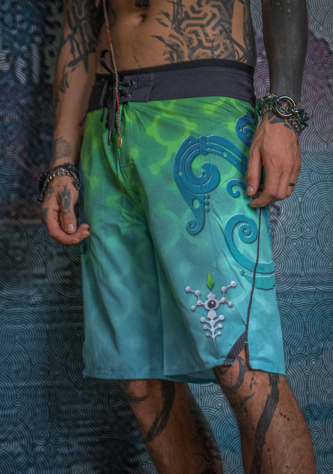 Boardshort Men / Fast Dry - Green KRAKEN