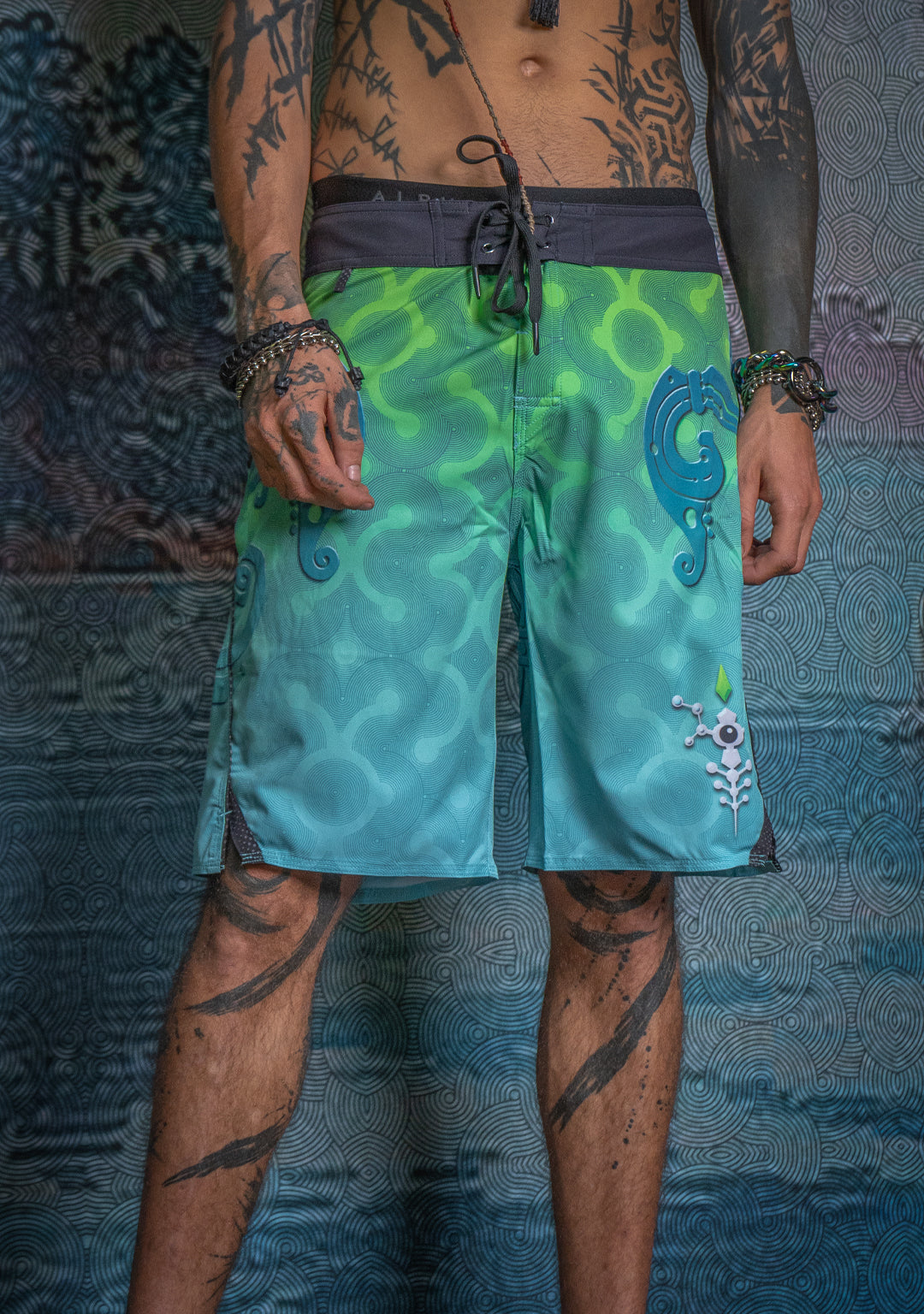 Boardshort Men / Fast Dry - Green KRAKEN