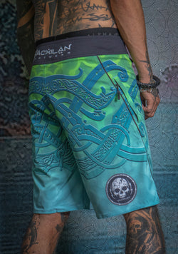 Boardshort Men / Fast Dry - Green KRAKEN