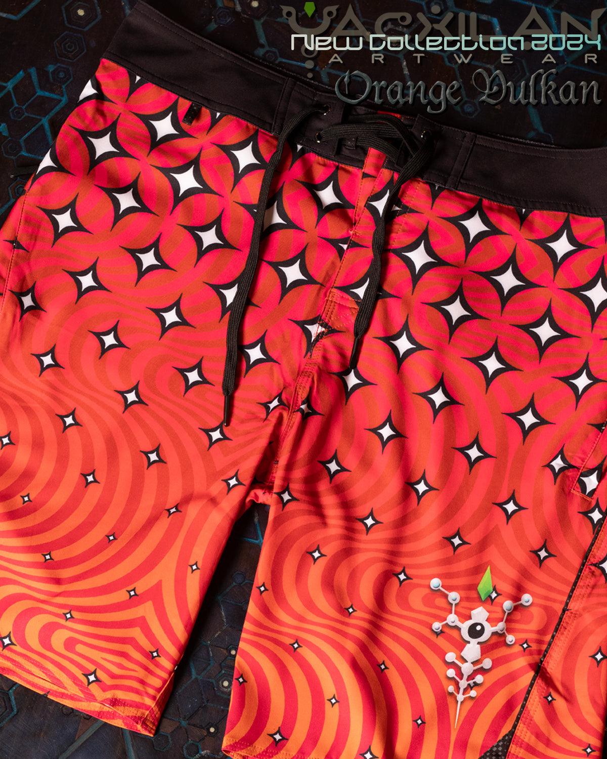 Boardshort Men / Fast Dry - Orange VULKAN - Yacxilan Artwear