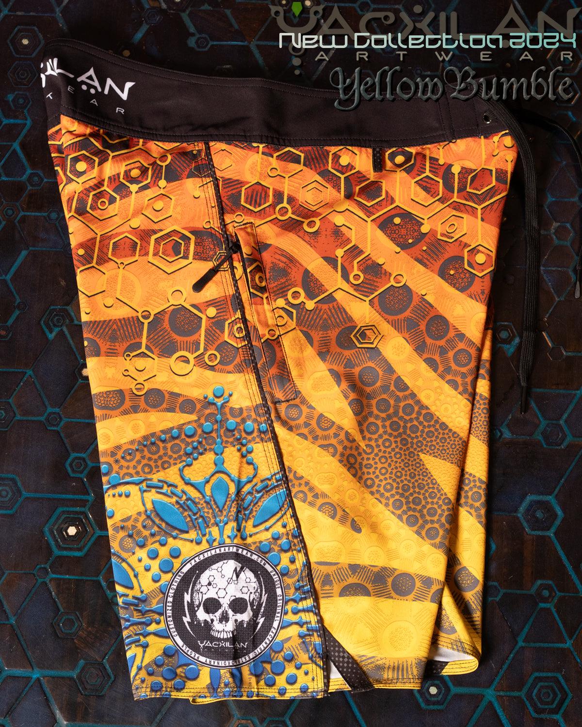 Boardshort Men / Fast Dry - Yellow BUMBLE - Yacxilan Artwear