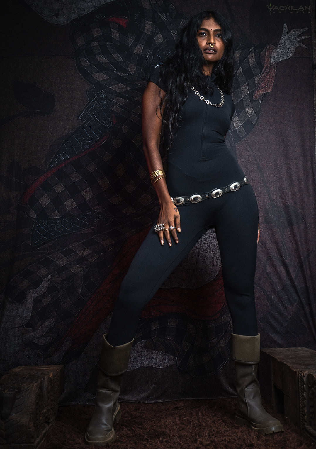 Bodysuit Long / Poliamide - BLACK YACXILAN