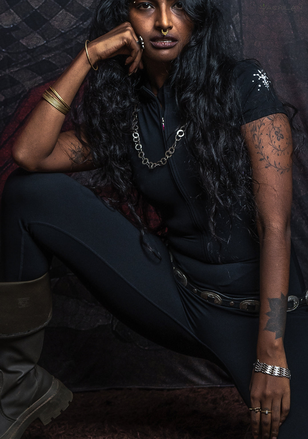 Bodysuit Long / Poliamide - BLACK YACXILAN