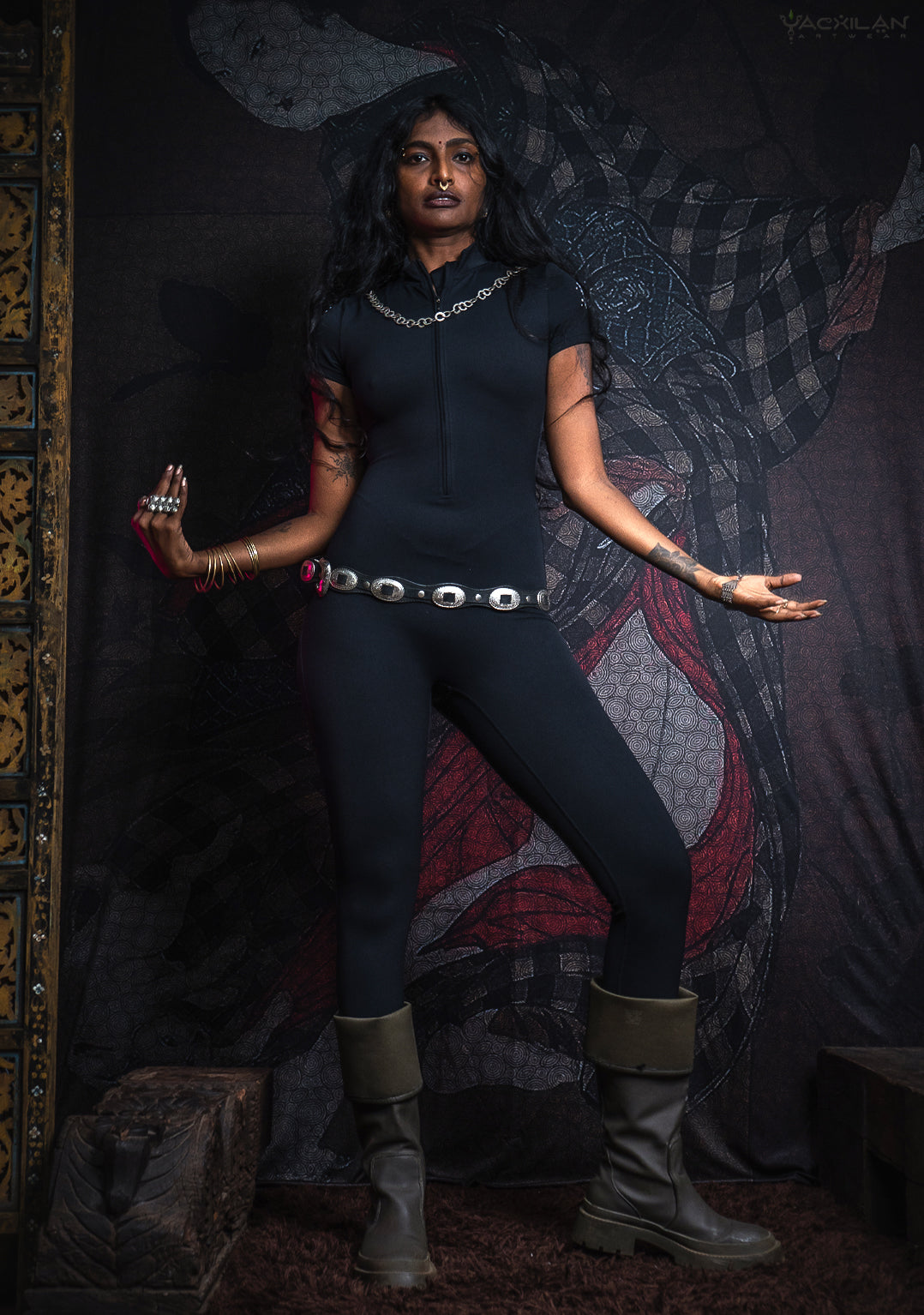 Bodysuit Long / Poliamide - BLACK YACXILAN