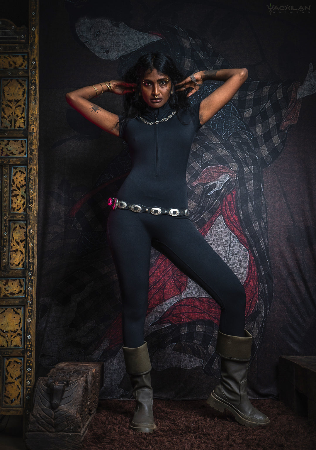 Bodysuit Long / Poliamide - BLACK YACXILAN