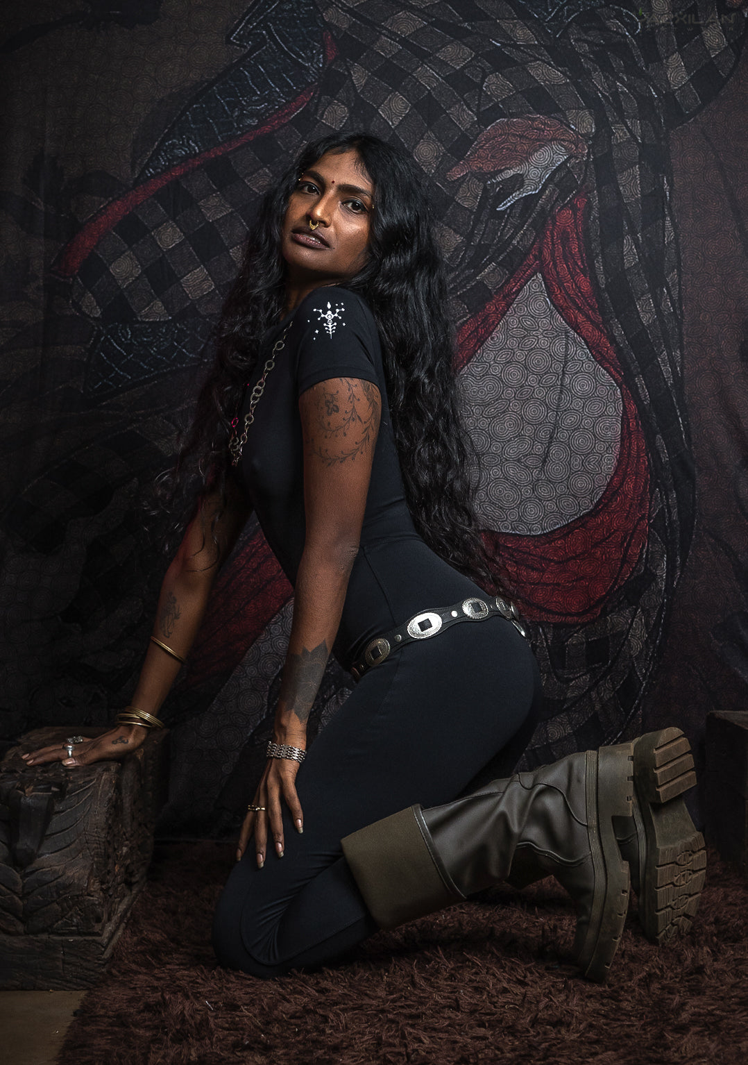 Bodysuit Long / Poliamide - BLACK YACXILAN