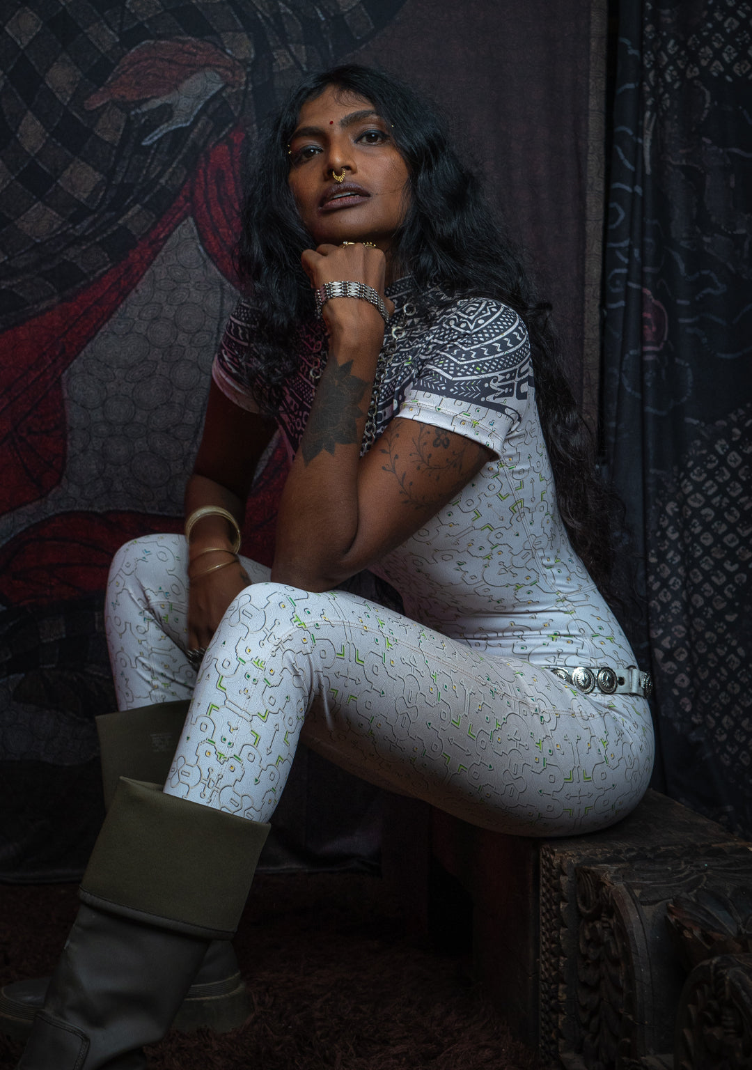 Bodysuit Long / Recycled Soft Poliester - TRIBALSEA IKARO Cream