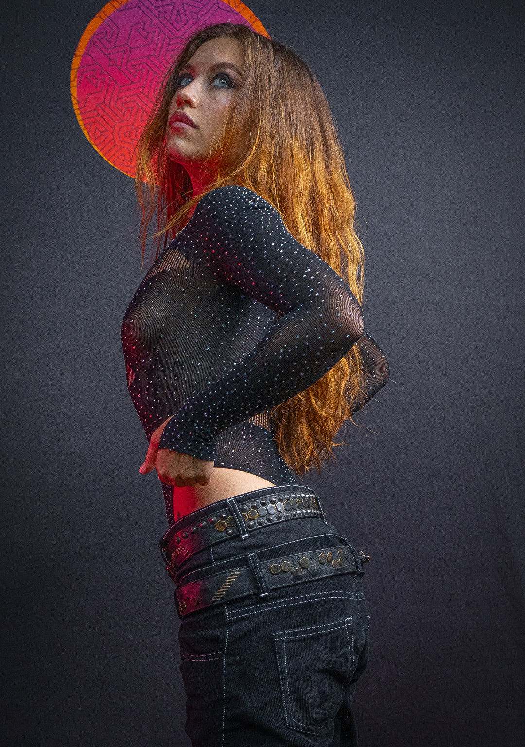 Bodysuit Longsleeve / Super Net - MERMAIDS TEARS Black