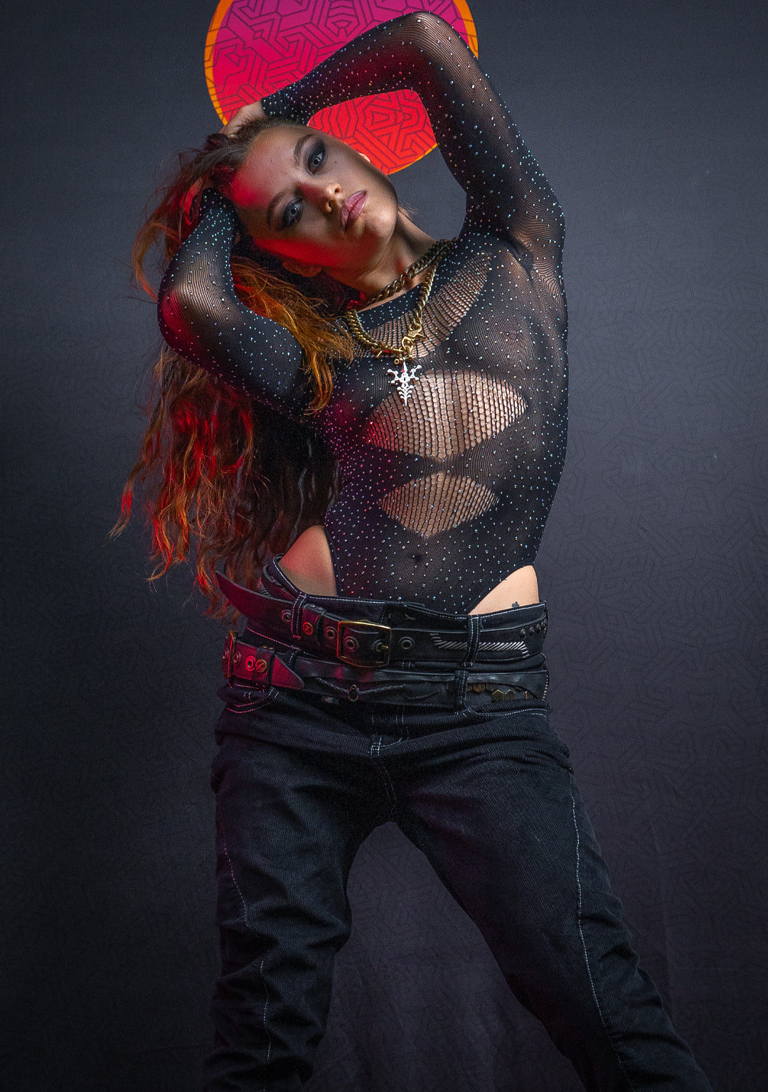 Bodysuit Longsleeve / Super Net - MERMAIDS TEARS Black