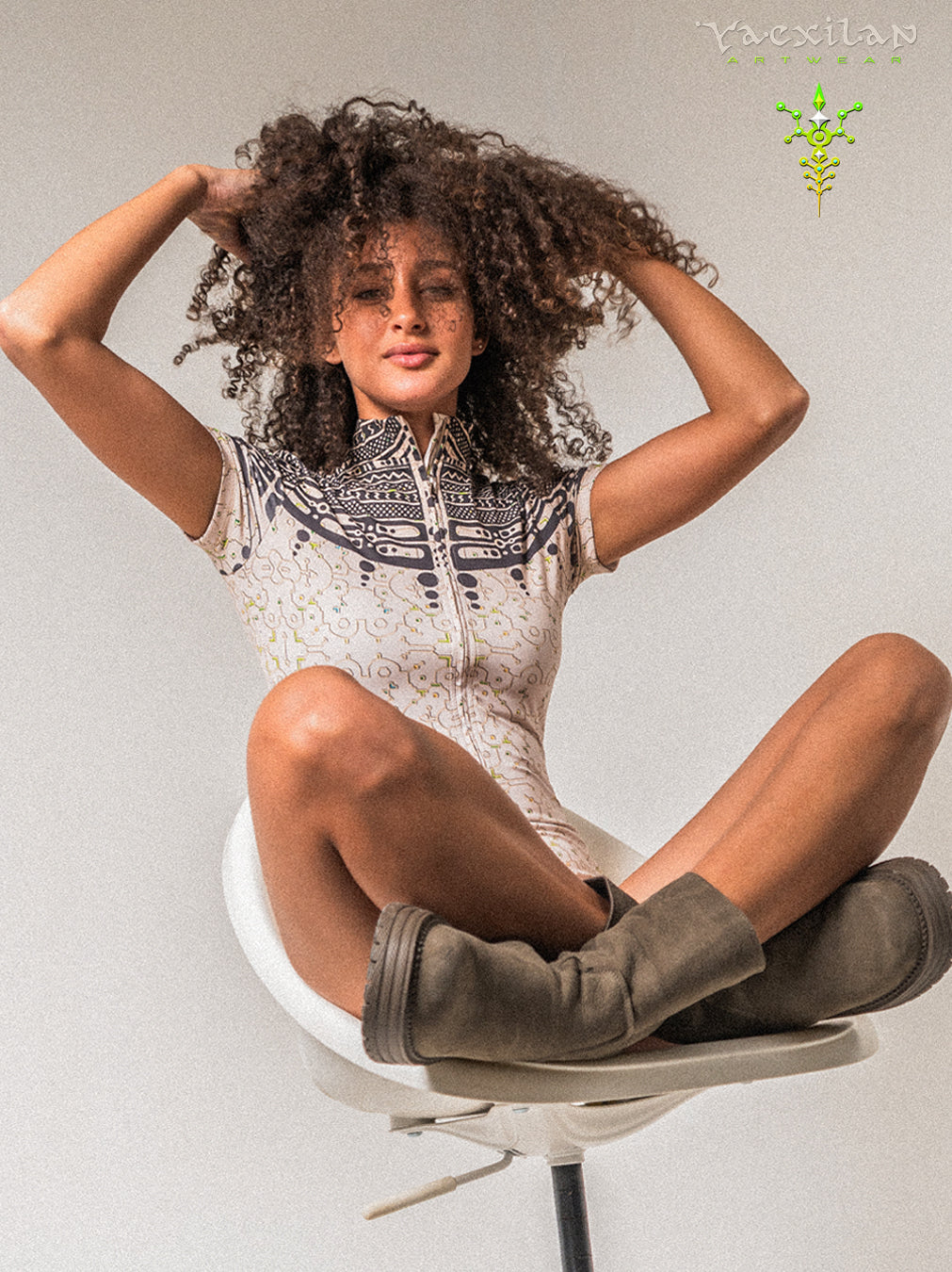 Bodysuit Short / Recycled Soft Poliester - TRIBALSEA IKARO Cream