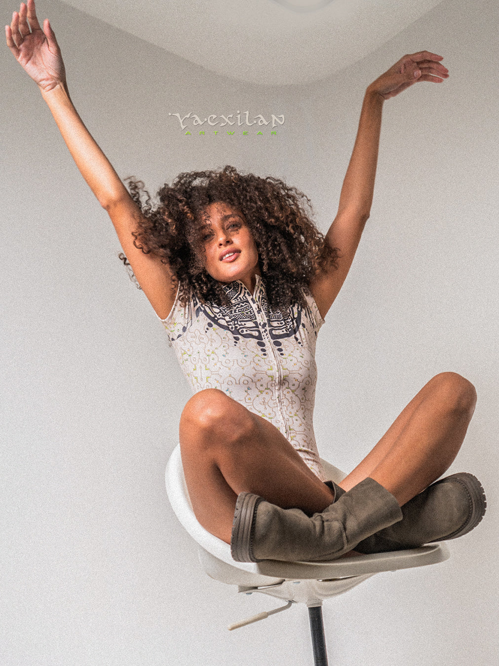 Bodysuit Short / Recycled Soft Poliester - TRIBALSEA IKARO Cream