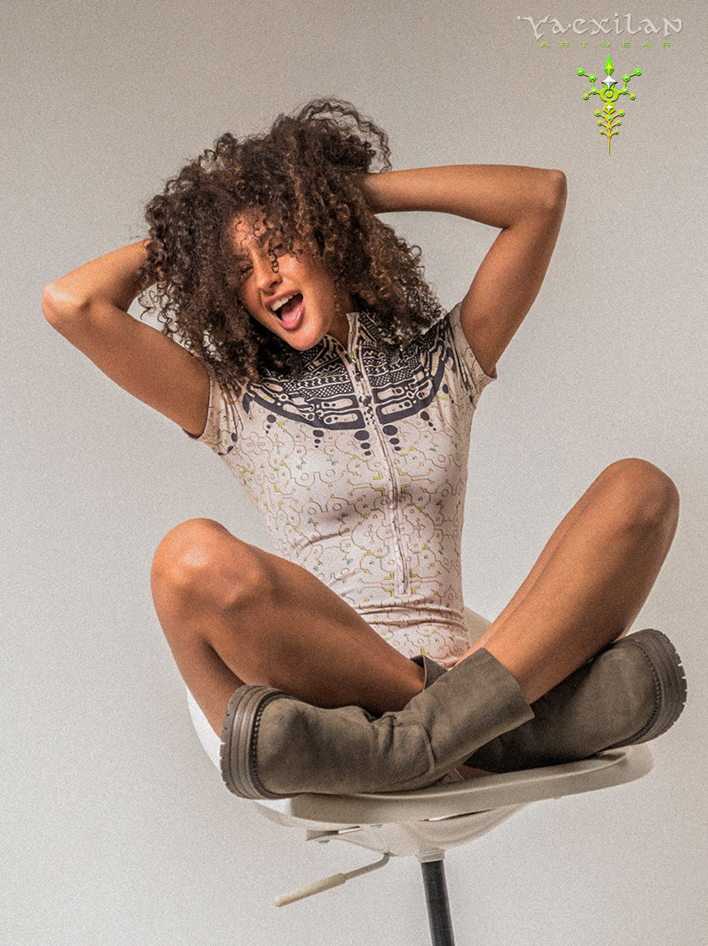 Bodysuit Short / Recycled Soft Poliester - TRIBALSEA IKARO Cream