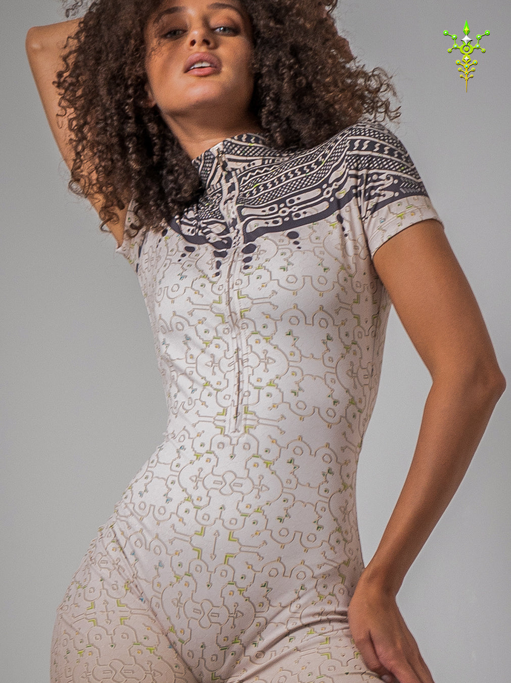 Bodysuit Short / Recycled Soft Poliester - TRIBALSEA IKARO Cream