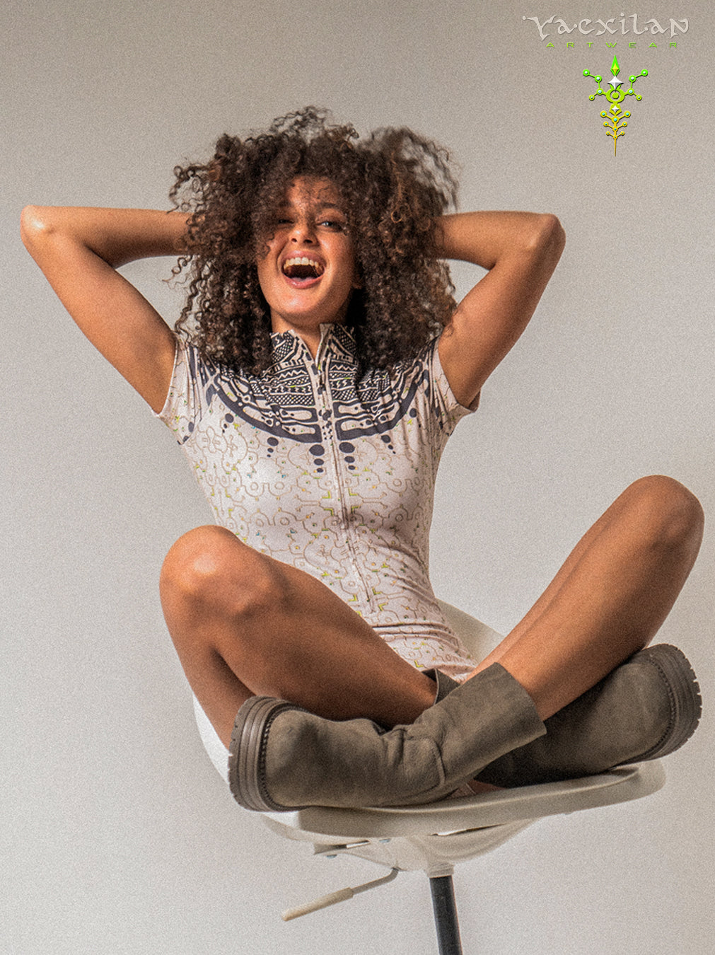 Bodysuit Short / Recycled Soft Poliester - TRIBALSEA IKARO Cream