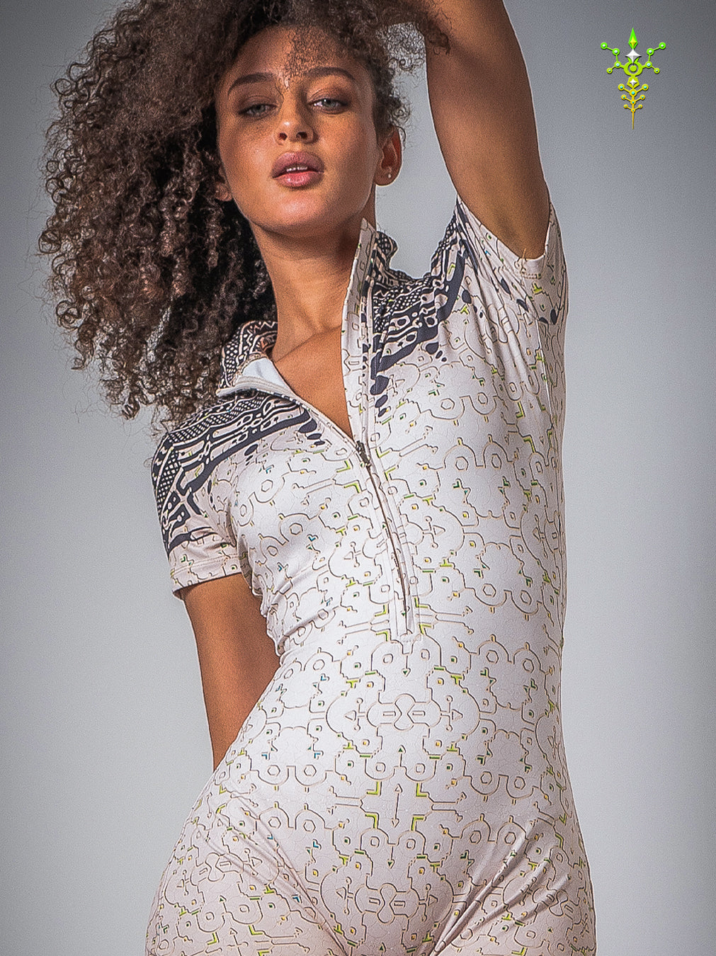 Bodysuit Short / Recycled Soft Poliester - TRIBALSEA IKARO Cream