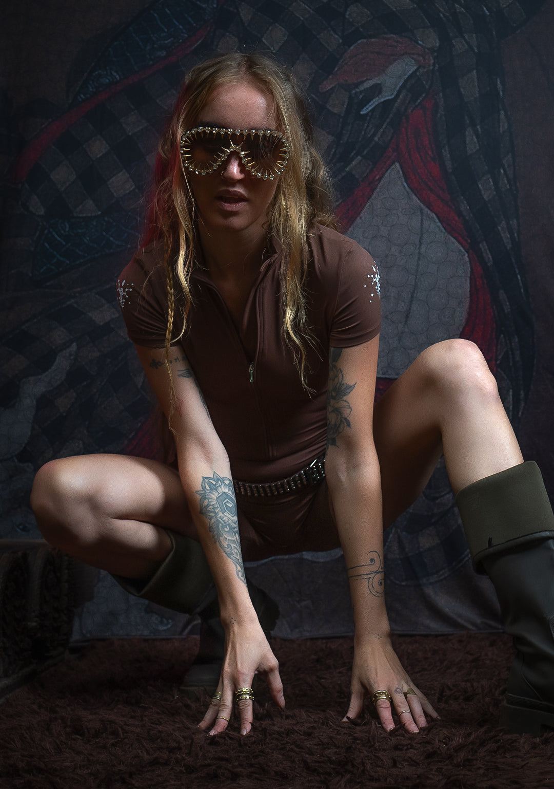 Bodysuit Short / Poliamide - CHOCOLATE YACXILAN