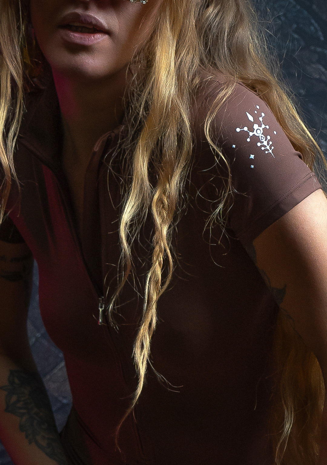 Bodysuit Short / Poliamide - CHOCOLATE YACXILAN