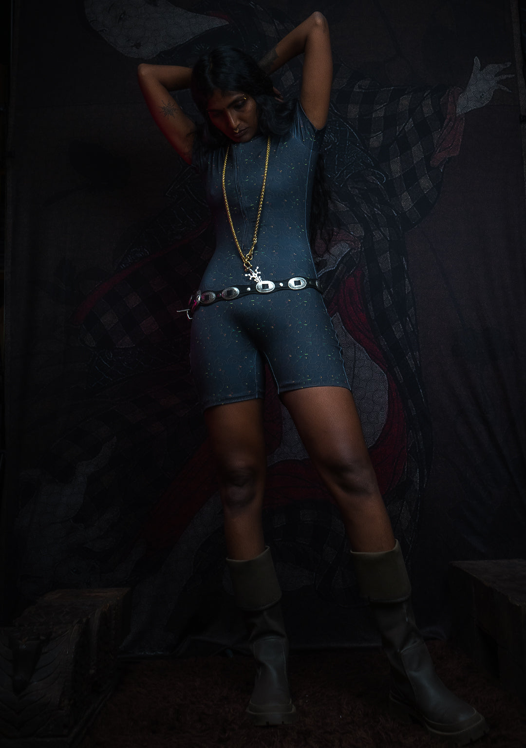 Bodysuit Short / Recycled Soft Poliester - REBIRTH OF IKARO Forest