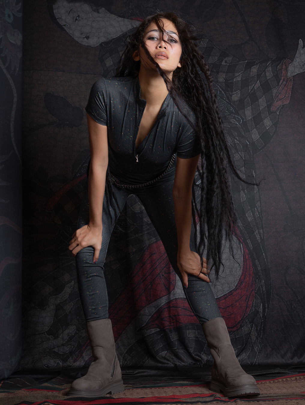 Bodysuit Long / Recycled Soft Poliester - REBIRTH OF IKARO Forest
