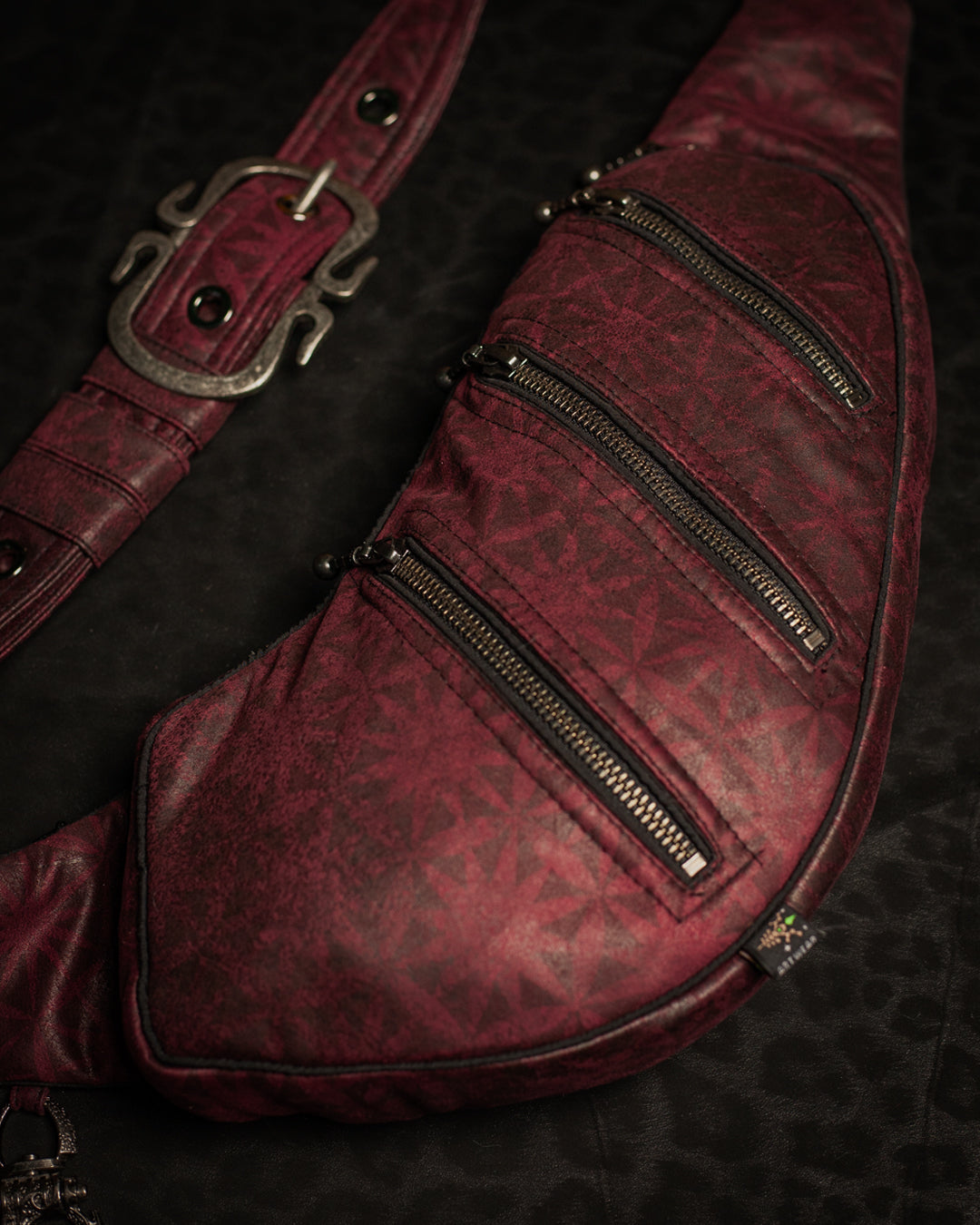 Botta Bag / Fake Leather Hook Buckle - Redwine SUNSHINE