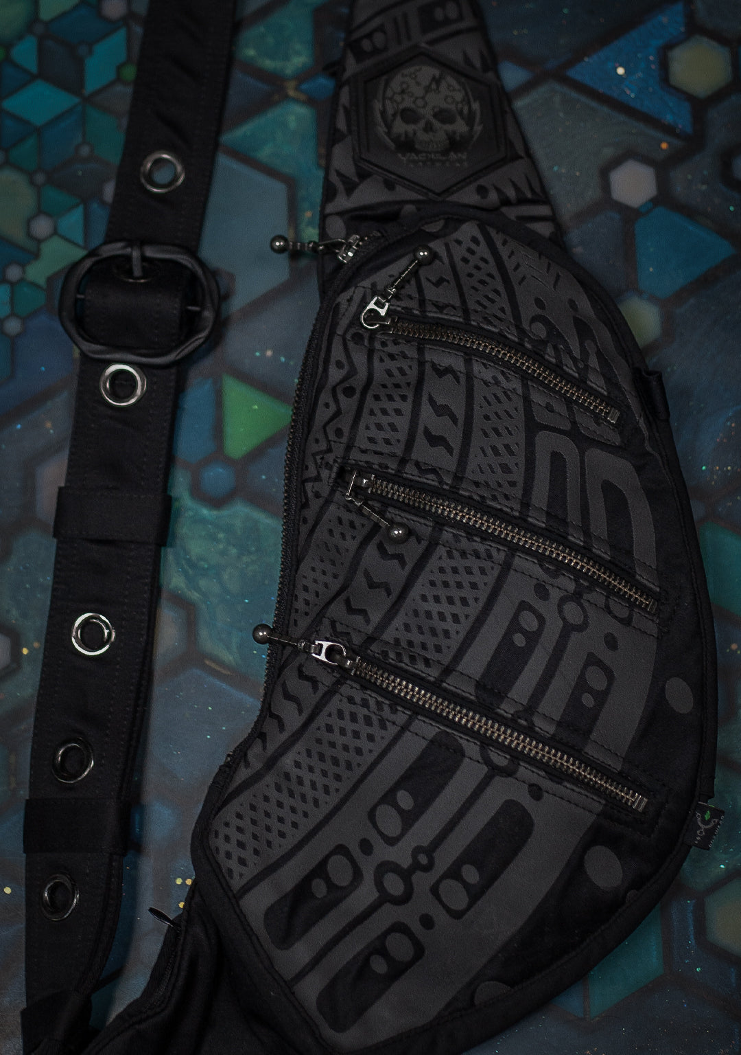 Botta Bag / Cotton Printed Buckle - Black TRIBALSEA